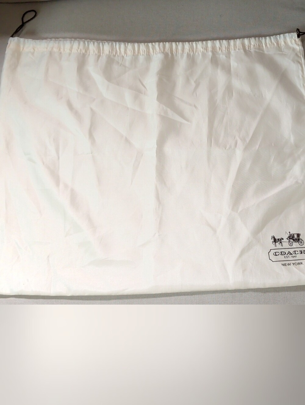 Coach White Drawstring Dust Bag with Logo EUC